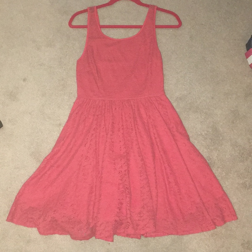Lace dress with v back